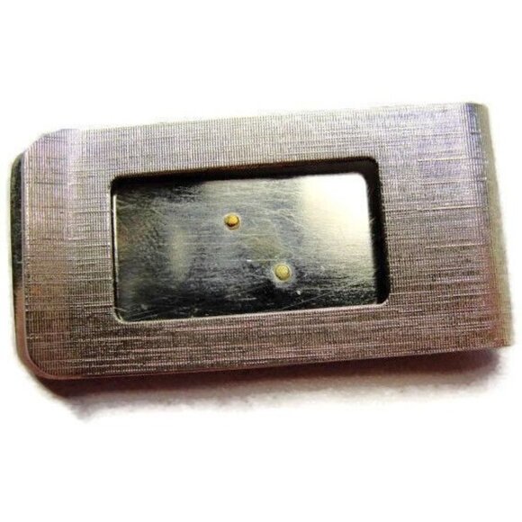Vintage Money Clip Small Dollar Sign Wallet Credit Card Cash Holder Silver Tone - Picture 6 of 7
